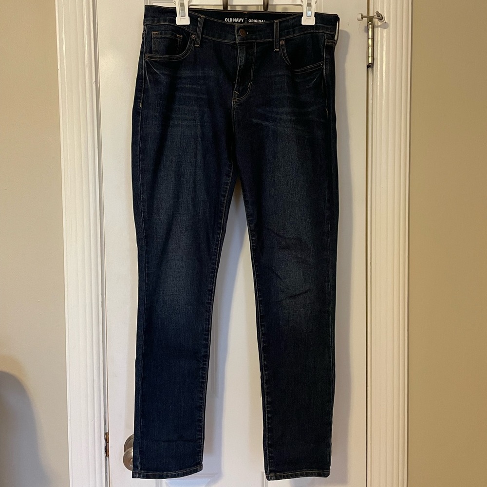 Mid-rise dark denim jeans